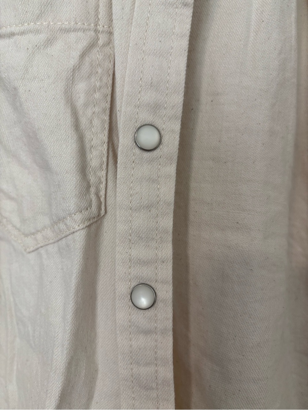 LOFT Light Beige Button Down Shirt | Size XL - Picture 3 of 7